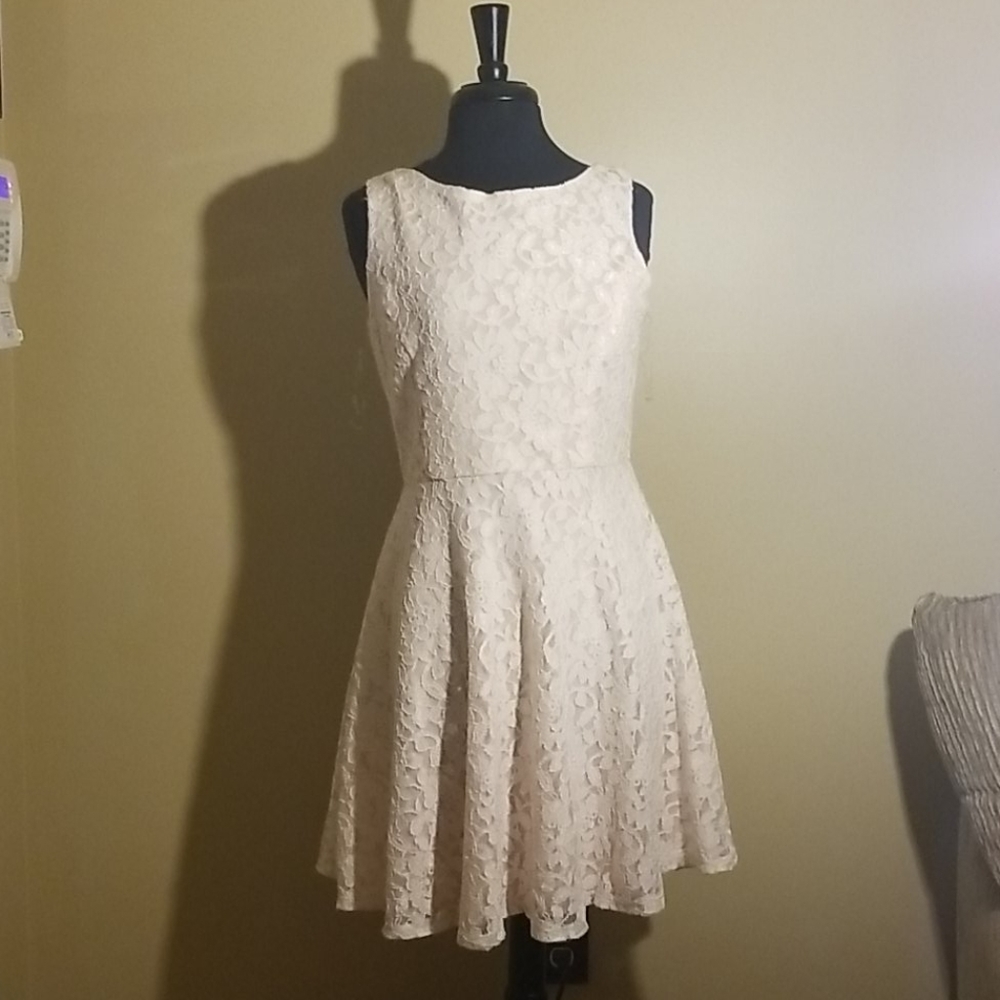 Off White/Peach Lace dress